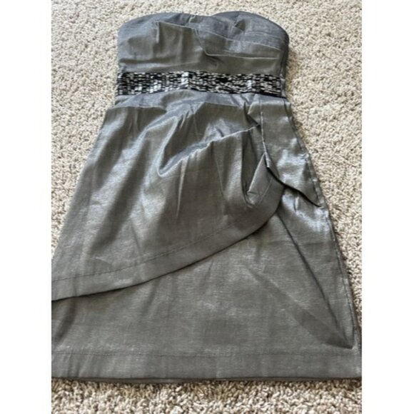 LOVE TEASE Cocktail Dress 3 Juniors Strapless Beaded detail Zipper Closure - Picture 4 of 12